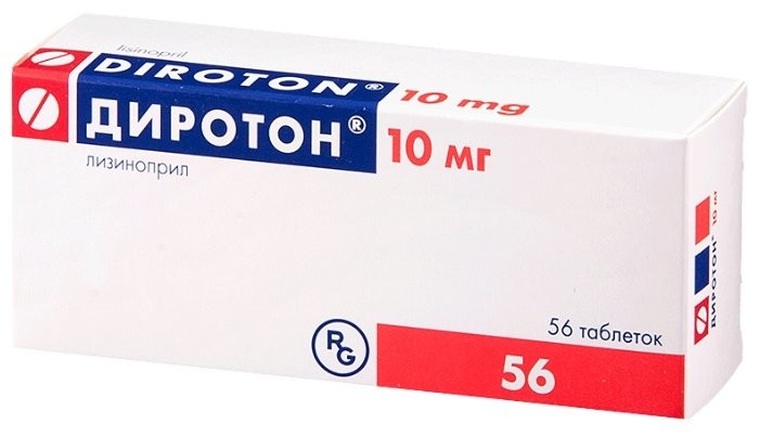 Диротон таблетки 10мг №56 купить в Москве по цене от 415 рублей