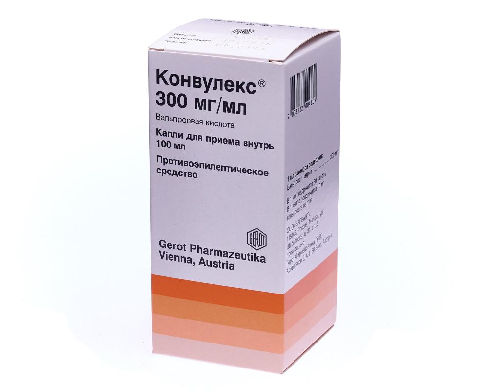 Конвулекс капли внутрь 300мг/мл 100мл купить в Москве по цене от 639 рублей