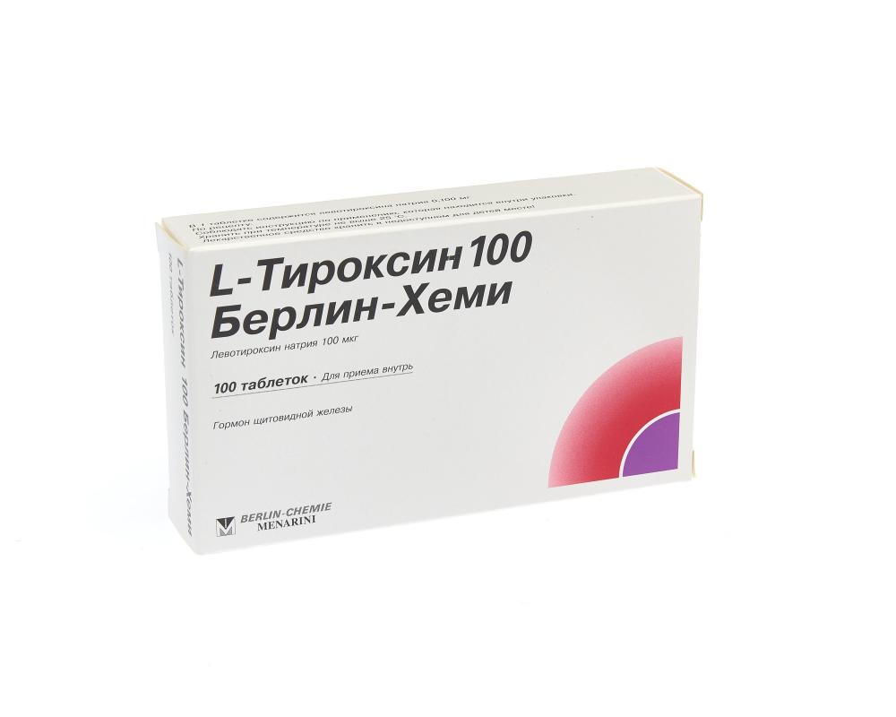 Л-Тироксин-Берлин Хеми таблетки 100мкг №100 купить в Москве по цене от  146.5 рублей