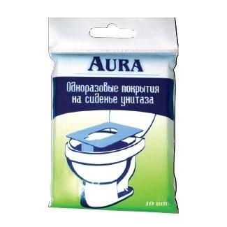 AURA Одноразовое покрытие на сиденье унитаза, 10 штук