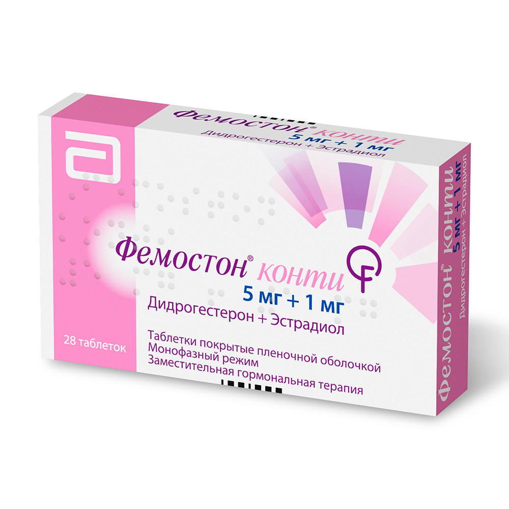 Фемостон Конти 5мг+1мг таблетки №28 купить в Нижнем Новгороде по цене от  1325 рублей