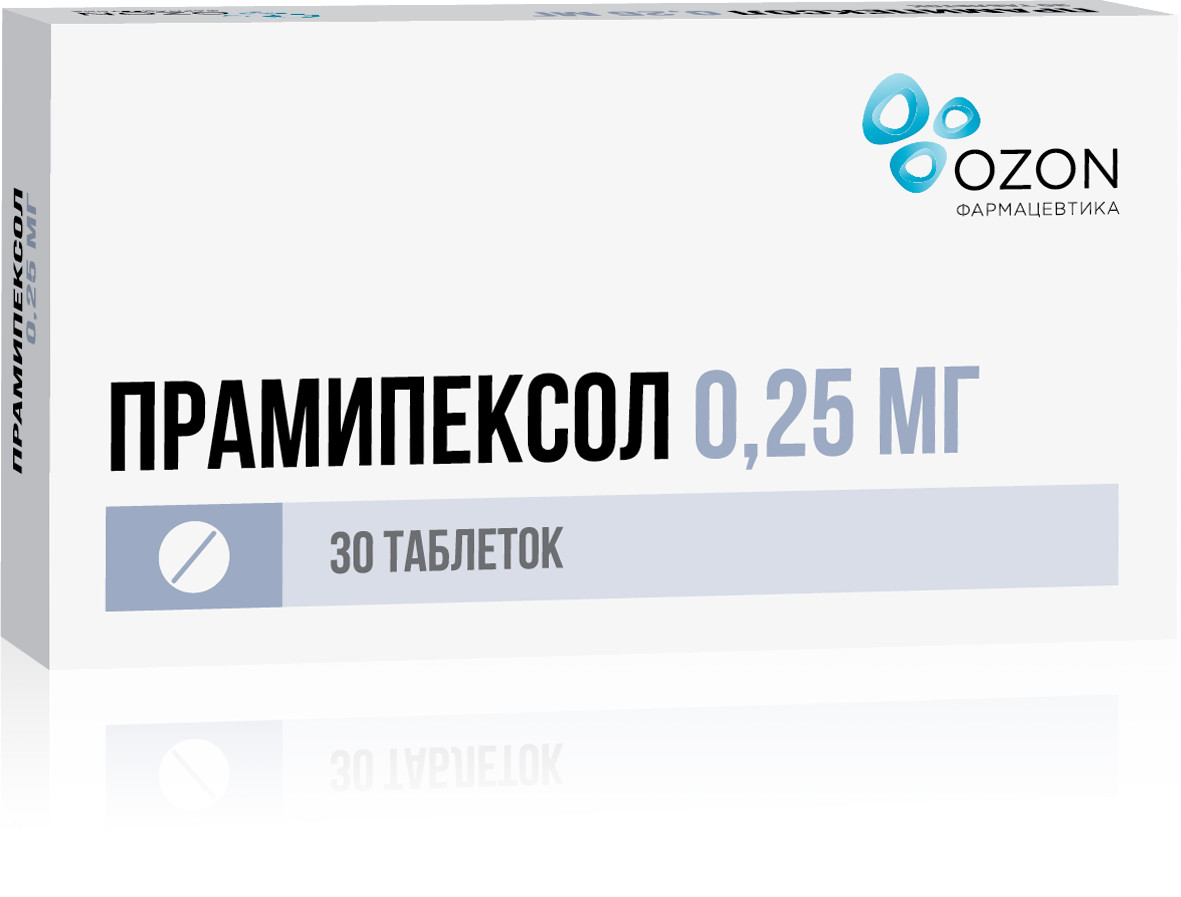 Прамипексол Озон таблетки 0,25мг №30 купить в Москве по цене от 231.5 рублей