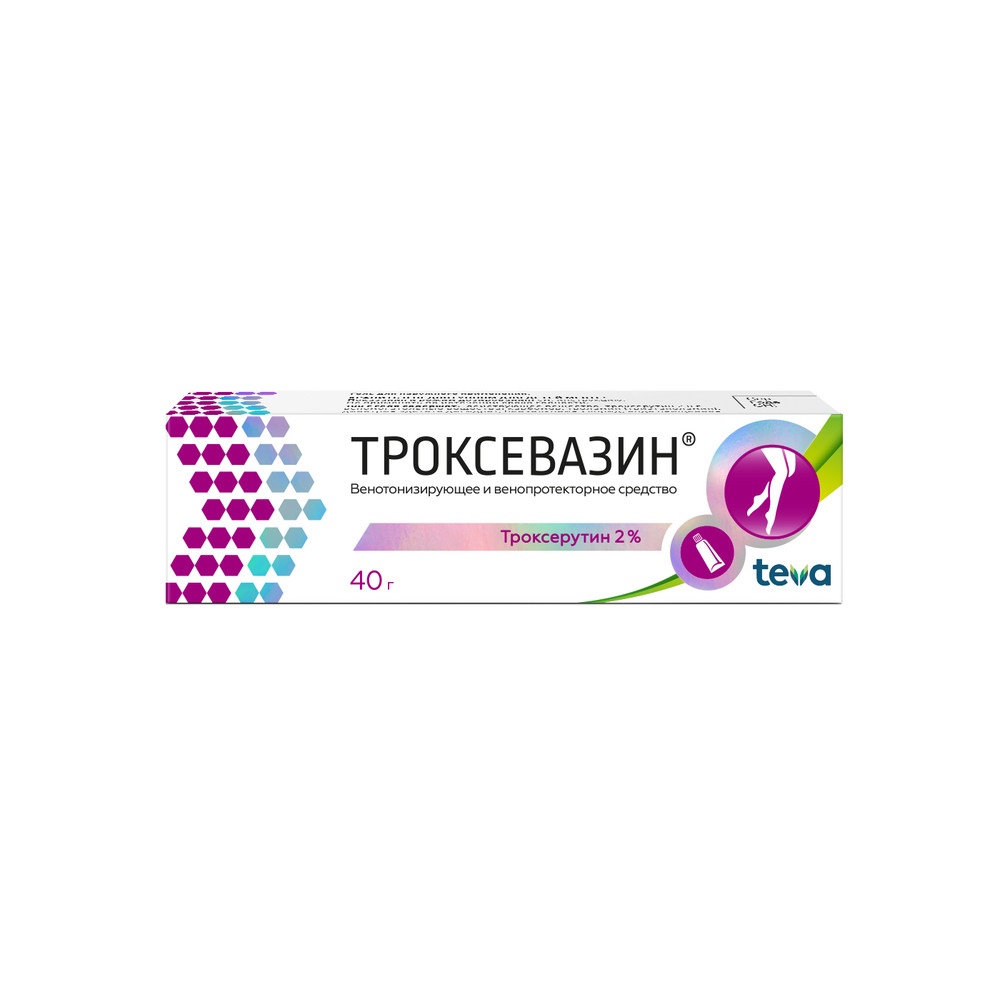 Троксевазин гель 2% 40г купить в Москве по цене от 365 рублей