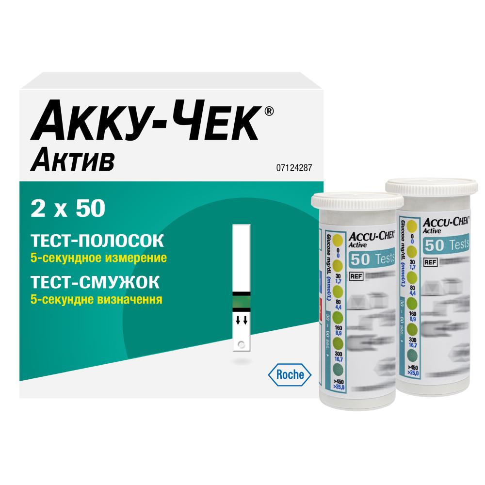 Акку-Чек Актив тест-полоски для глюкометра №100 купить в Москве по цене ...