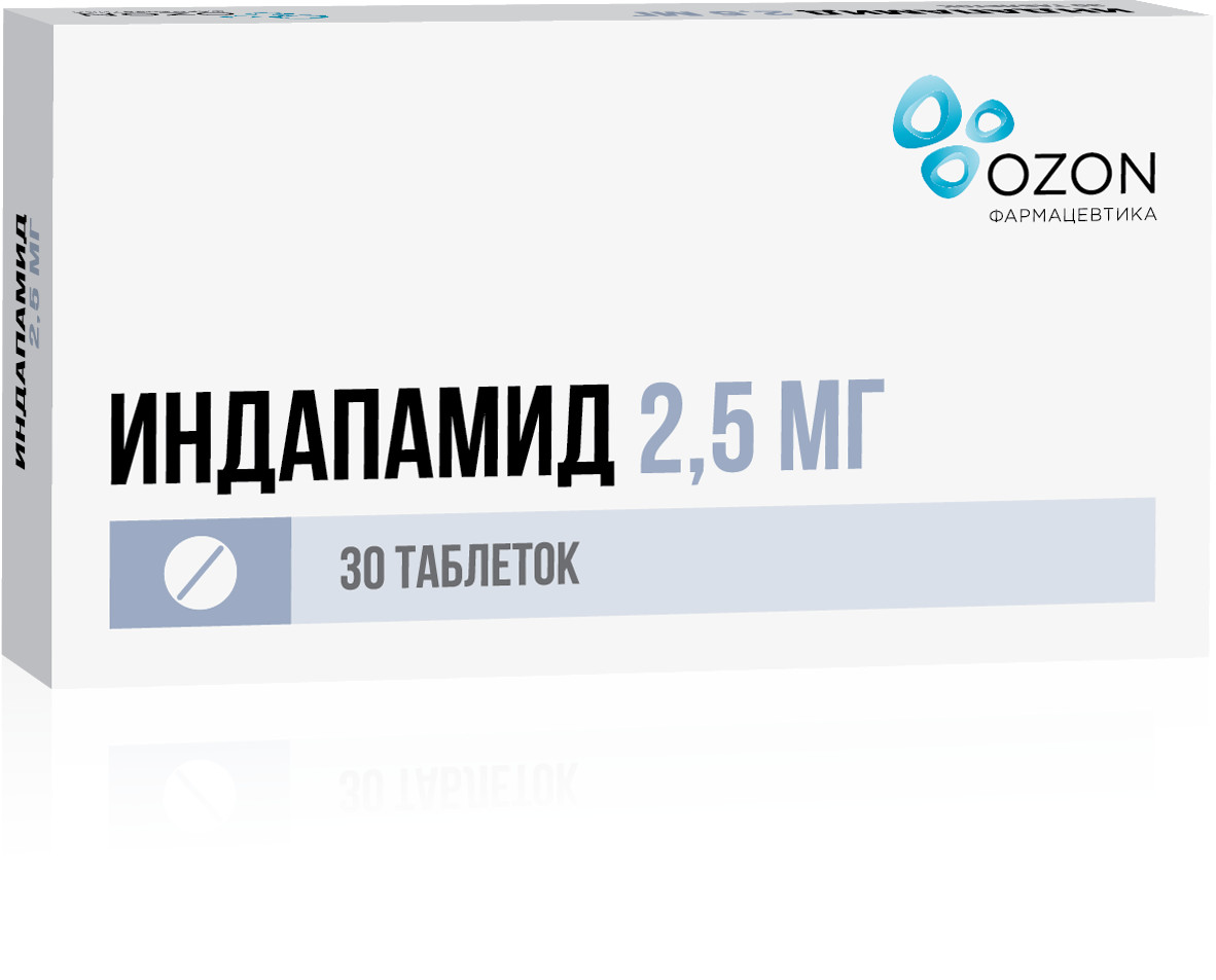 Индапамид Озон таблетки 2,5мг №30 купить в Судогде по цене от 82.5 рублей