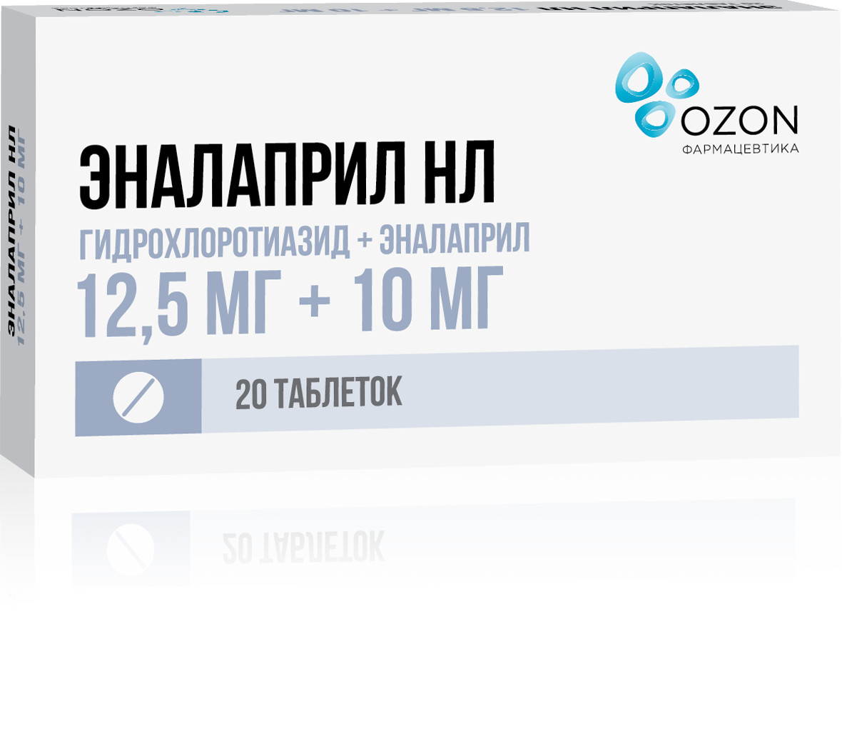 Эналаприл НЛ Озон таблетки 12,5+10мг №20 купить в п. Отрадное по цене от  156 рублей