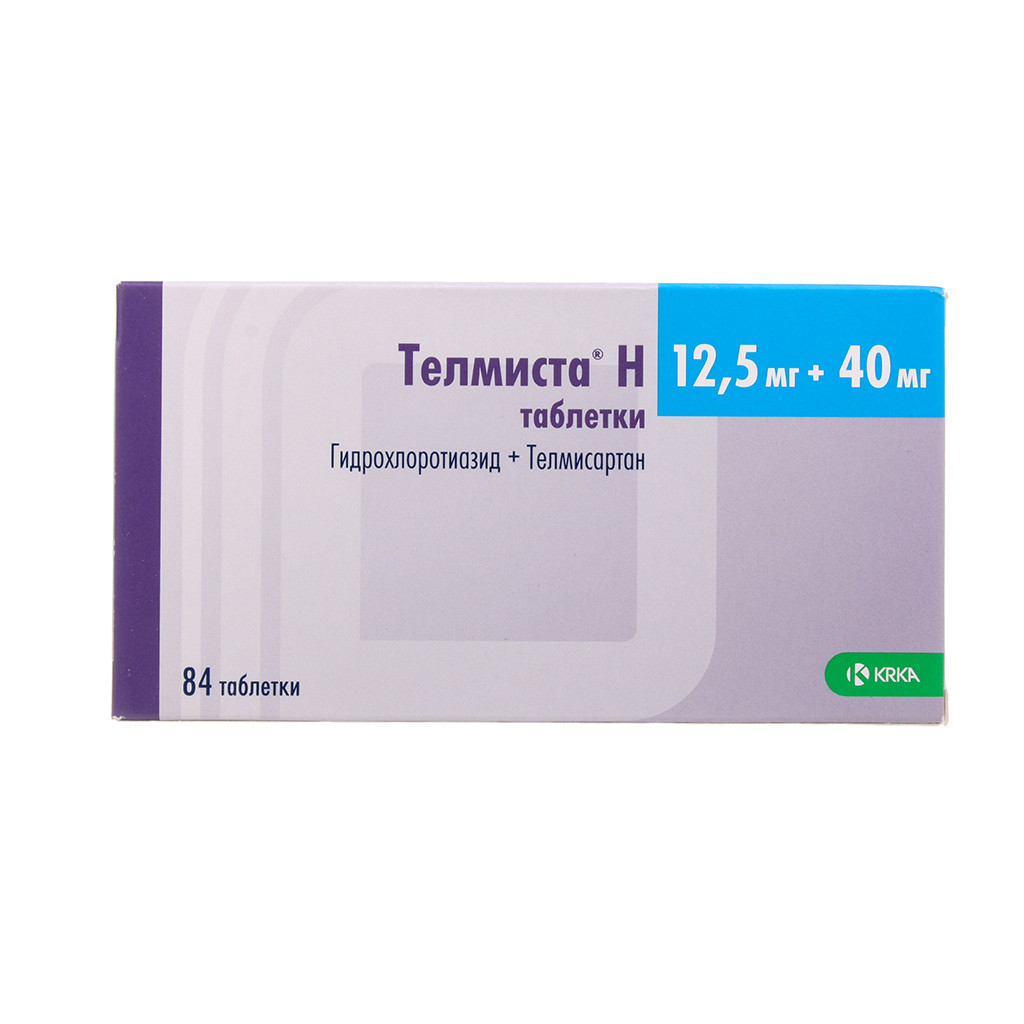 Телмиста Н таблетки 12,5мг+40мг №84 купить в Фрязино по цене от 907 рублей