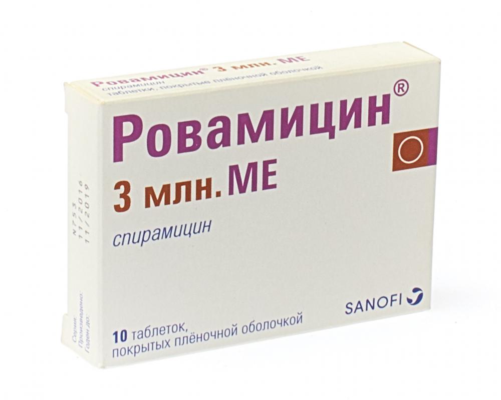 Ровамицин таблетки покрытые оболочкой 3млн МЕ №10 купить в Рязани по цене  от 1660 рублей