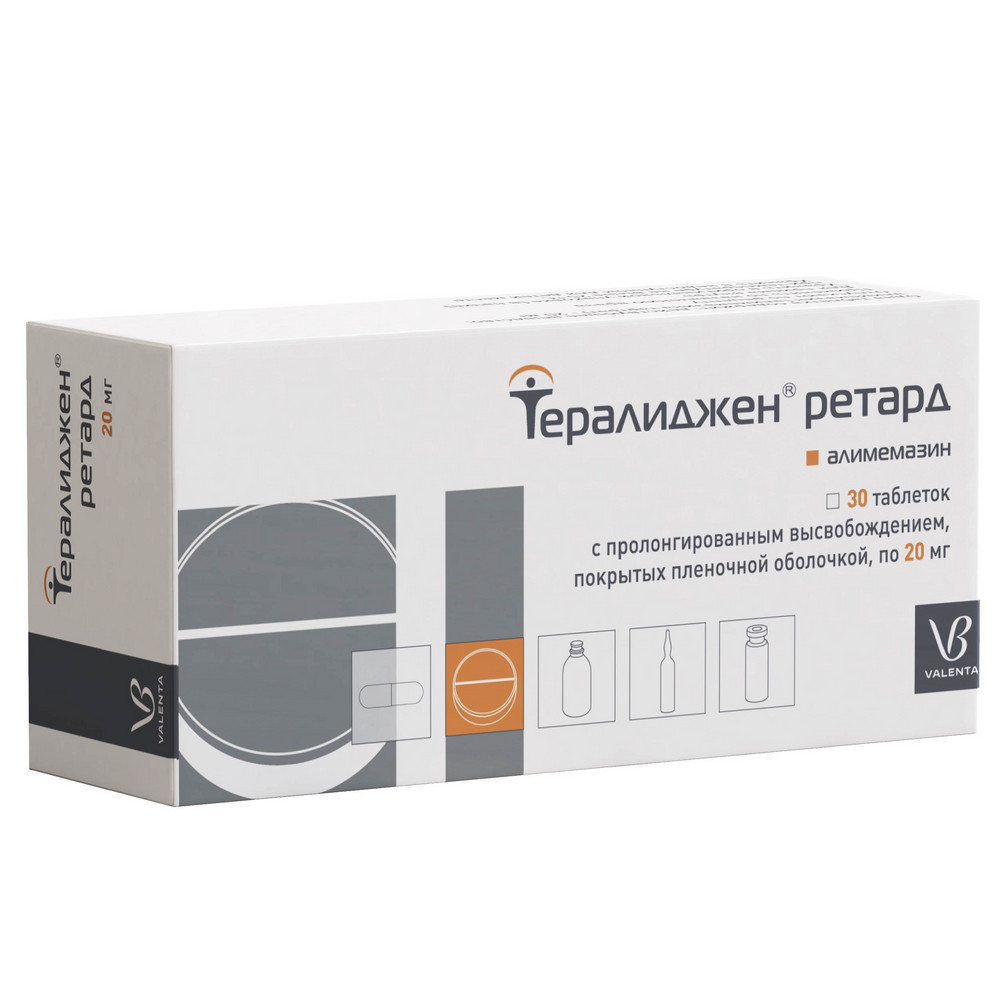 Тералиджен ретард таблетки 20мг №30 купить в Москве по цене от 1664 рублей
