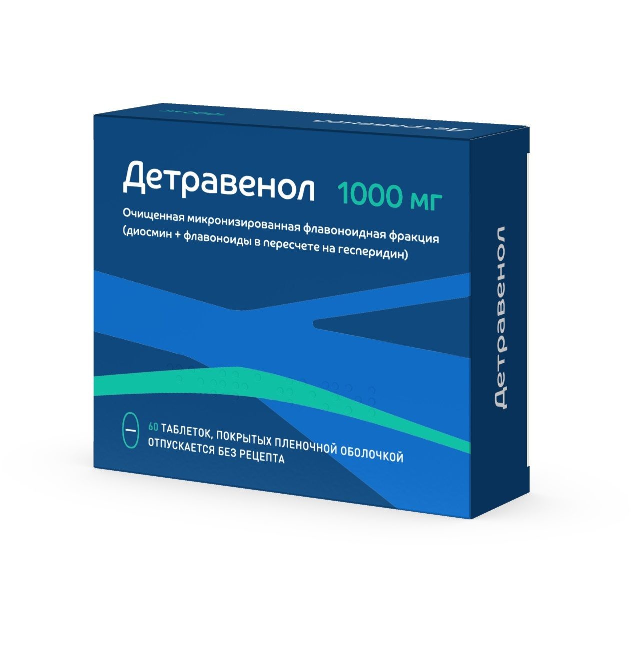 Детравенол таблетки покрытые оболочкой 1000мг №60 купить в Москве по цене  от 2631 рублей