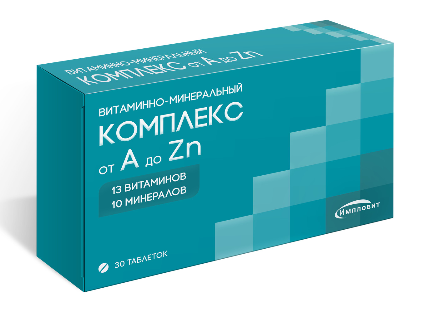 Витаминно-минеральный комплекс A-Zn таблетки 630мг №30 Импловит купить в  Москве по цене от 230 рублей