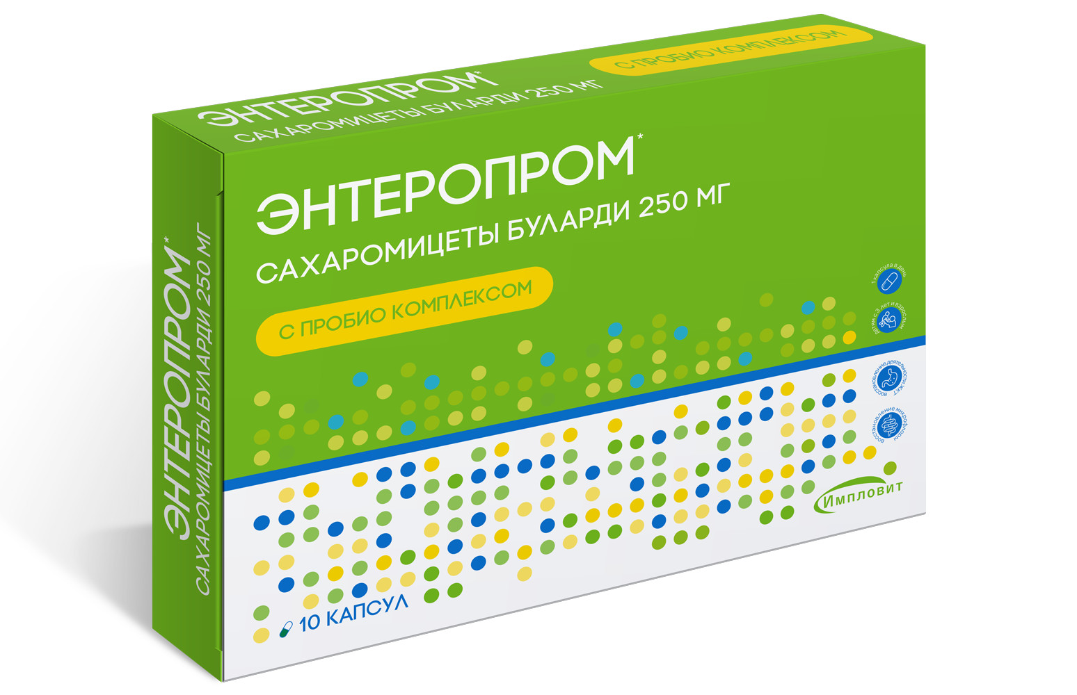 Энтеропром капсулы 400мг №10 Импловит купить в п. Отрадное по цене от 386  рублей