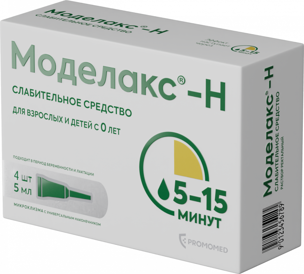 Моделакс-Н раствор д/рект. введ. 5мл №4 купить в Москве по цене от 408  рублей