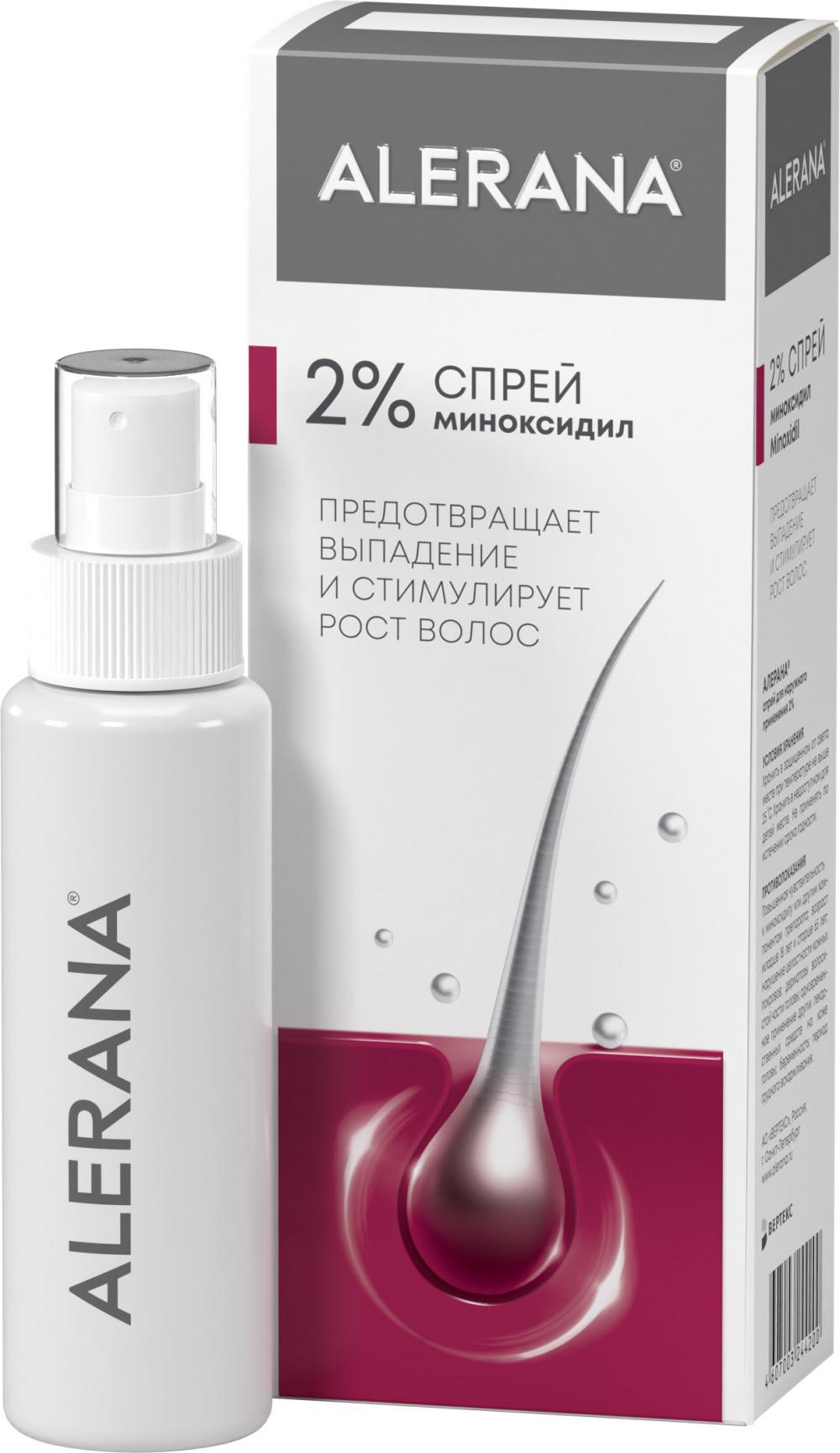 Алерана спрей 2% 60мл купить в Москве по цене от 794.4 рублей