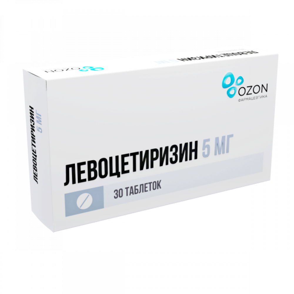 Левоцетиризин Озон таблетки покрытые оболочкой 5мг №30 купить в Москве по  цене от 468 рублей