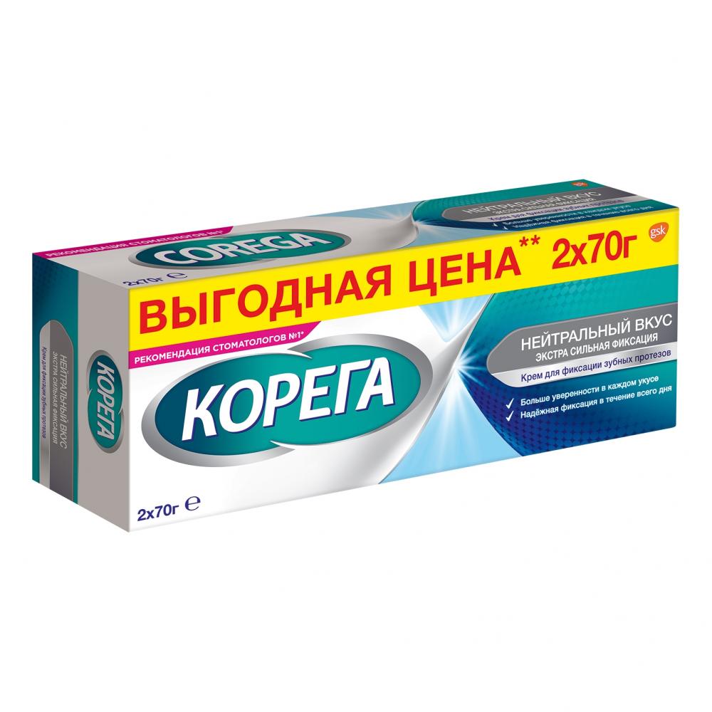 Корега крем для фиксации зубных протезов экстра сильная нейтральная ...