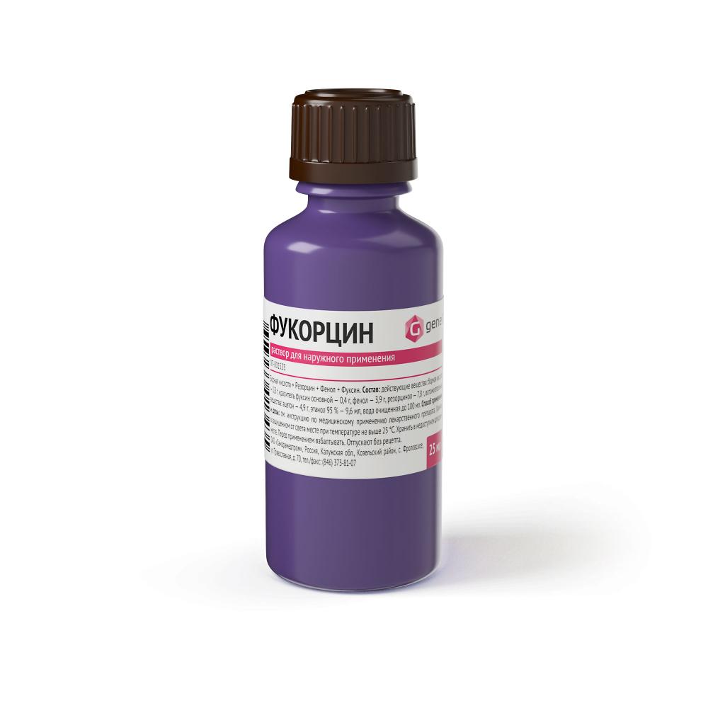 Фукорцин раствор 25мл купить в Москве по цене от 49 рублей