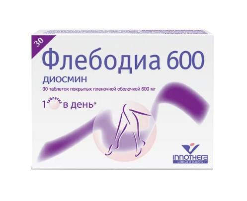 Флебодиа 600 таблетки покрытые оболочкой №30 купить в Москве по цене от 1395 рублей