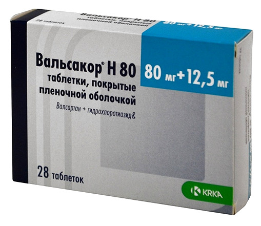 Вальсакор Н таблетки покрытые оболочкой 80мг+12,5мг №30 купить в Москве по цене от 423 рублей