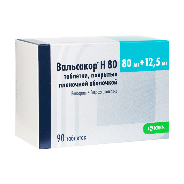 Вальсакор Н таблетки покрытые оболочкой 80мг+12,5мг №90 купить в Собинке по цене от 1011 рублей