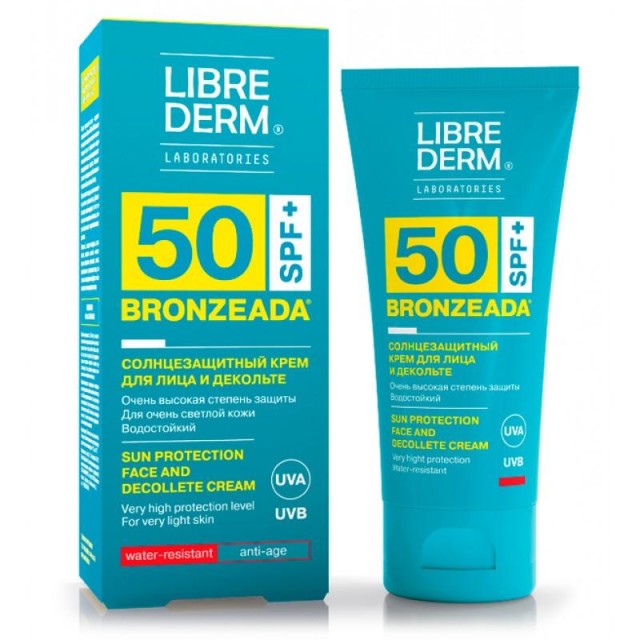 Либридерм Бронзиада крем солнцезащитный для лица и декольте SPF50 50мл купить в Москве по цене от 859.2 рублей