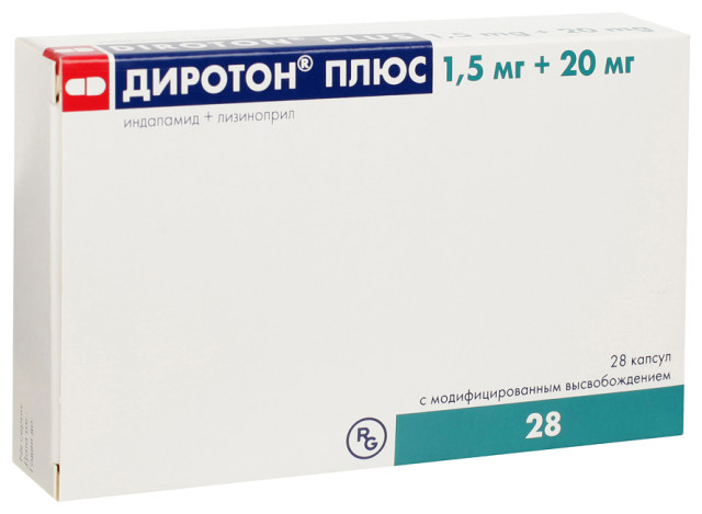 Диротон Плюс капсулы 1,5мг+20мг №28 купить в Владимире по цене от 695 рублей