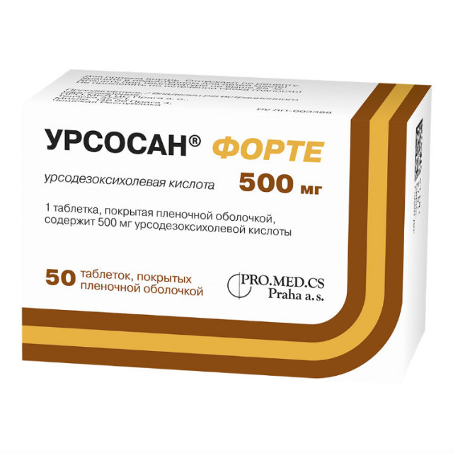 Урсосан Форте таблетки покрытые оболочкой 500мг №50 купить в Санкт-Петербурге по цене от 1819.5 рублей