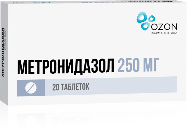 Метронидазол Озон таблетки 250мг №20 купить в Новомосковске по цене от 41 рублей