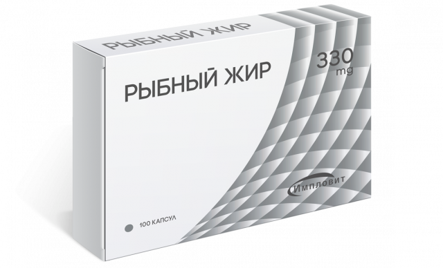 Рыбный жир капсулы 330мг №100 Импловит купить в Москве по цене от 110 рублей