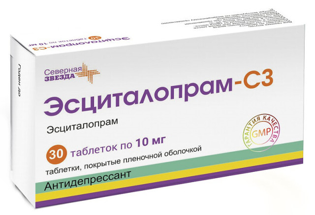 Эсциталопрам-СЗ таблетки 10мг №30 купить в Санкт-Петербурге по цене от 278 рублей