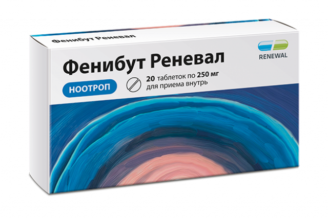 Фенибут Реневал таблетки 250мг №20 купить в Москве по цене от 292 рублей