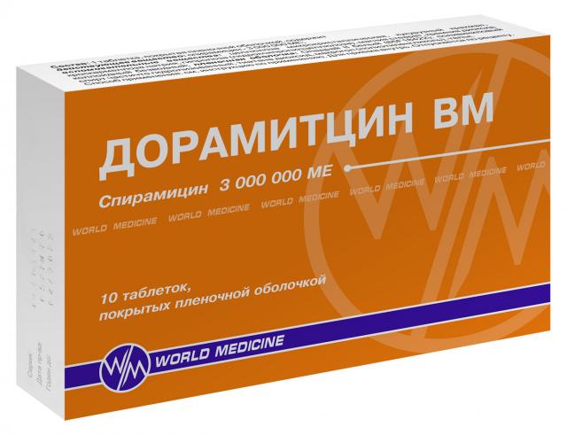 Дорамитцин ВМ таблетки покрытые оболочкой 3млн. МЕ №10 купить в Туле по цене от 1451 рублей