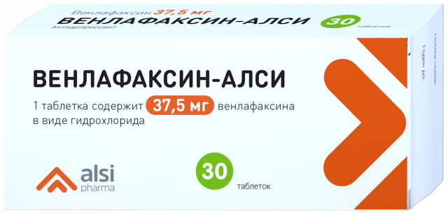 Венлафаксин-АЛСИ таблетки 37,5мг №30 купить в Москве по цене от 615 рублей