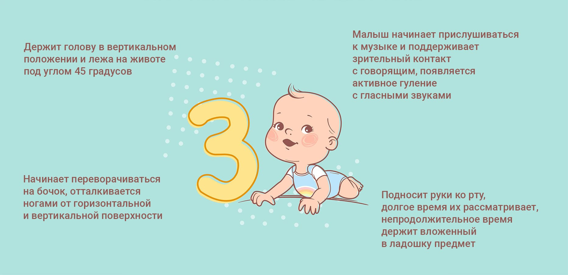Младенец от 2 до 3 месяцев. Чем с ним заниматься - статья из серии «Раннее развитие»